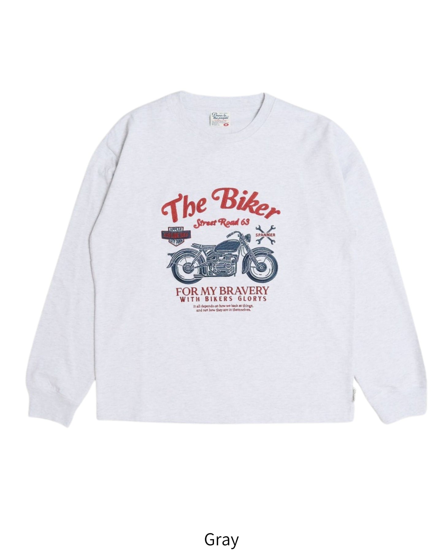 バイク刺繍ロンTee