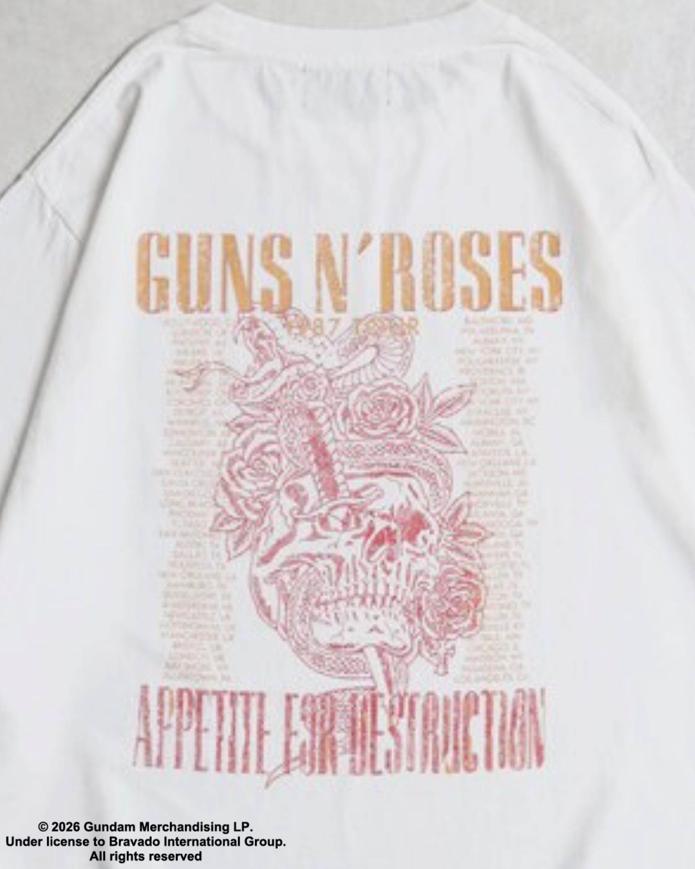 ガンズアンドローゼズ　プリントTシャツ　Lサイズ ガンズ・アンド・ローゼズ Tシャツバックプリント