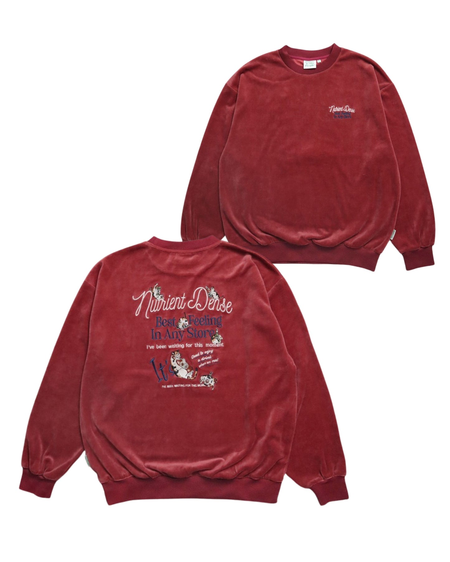 Cats & Drink Velor Sweatshirt