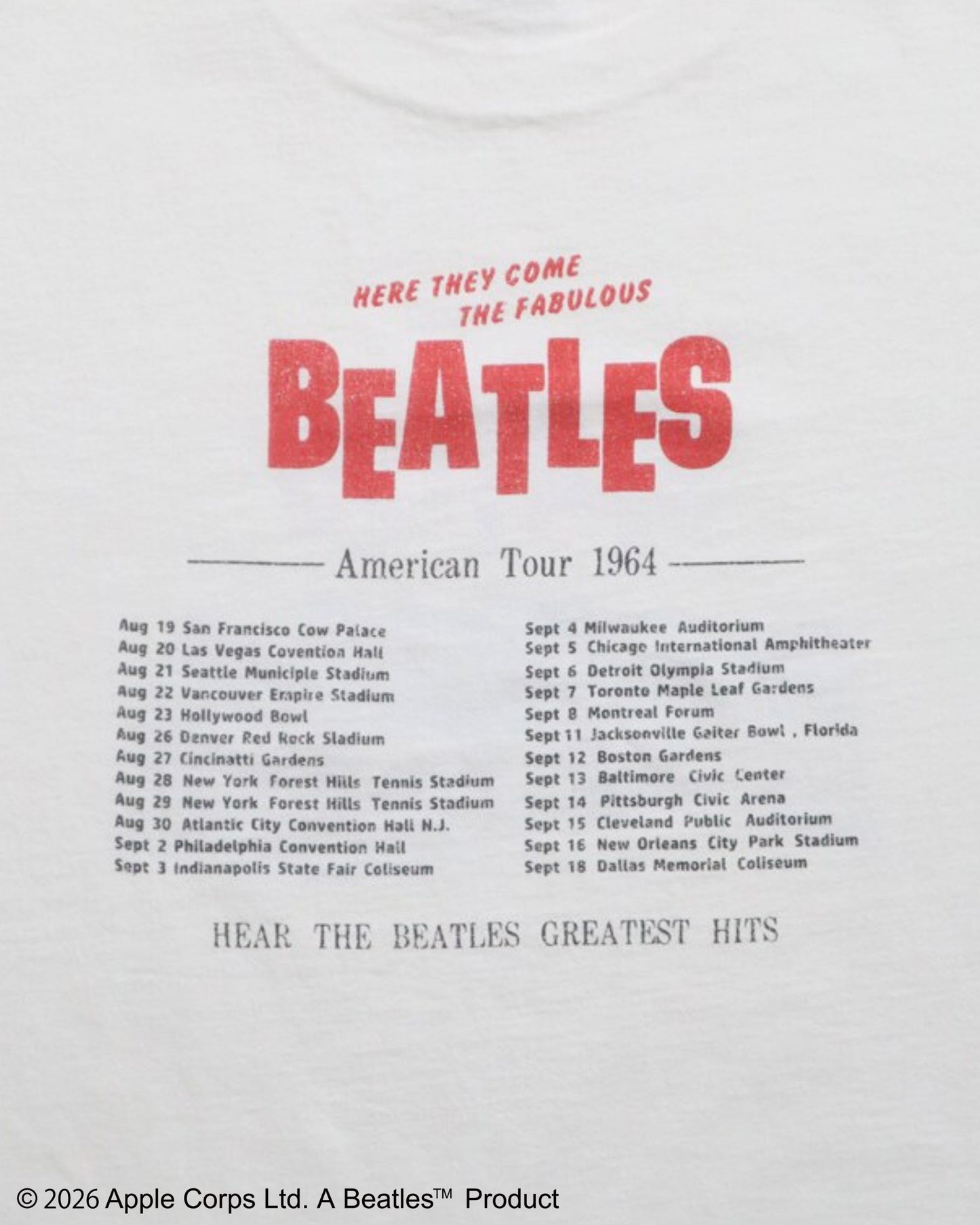 【ビートルズ】ツアープリントT
