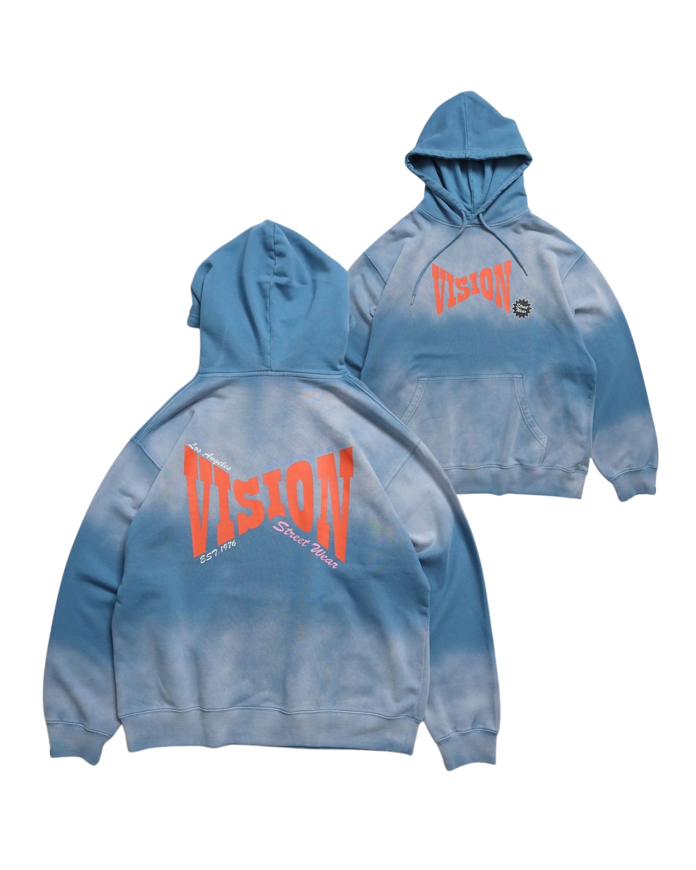 VISION STREET WEAR】Bleach X Logo Hoodie / ヴィンテージ加工BIGロゴ