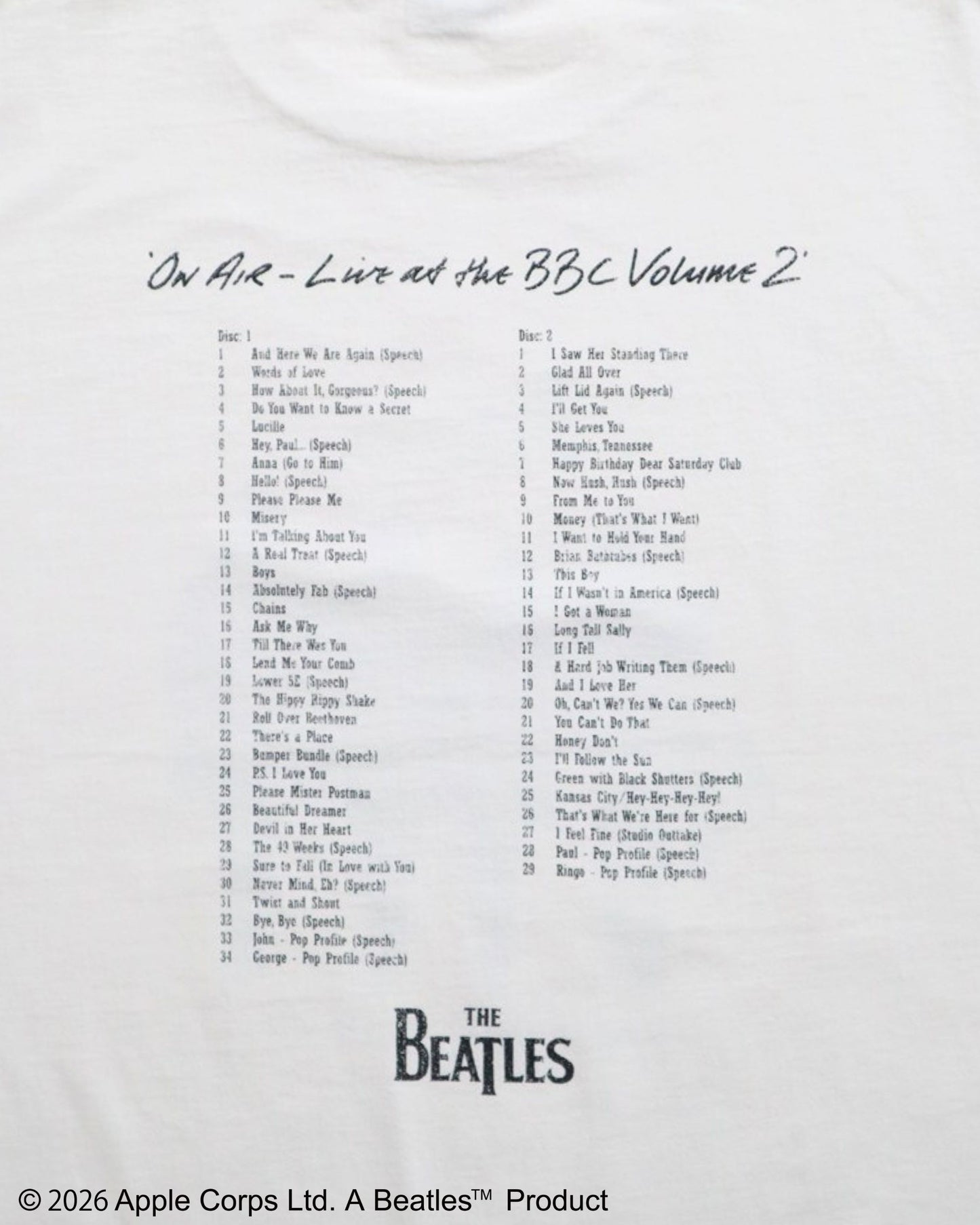 【ビートルズ】アルバムデザイン　箔プリントT