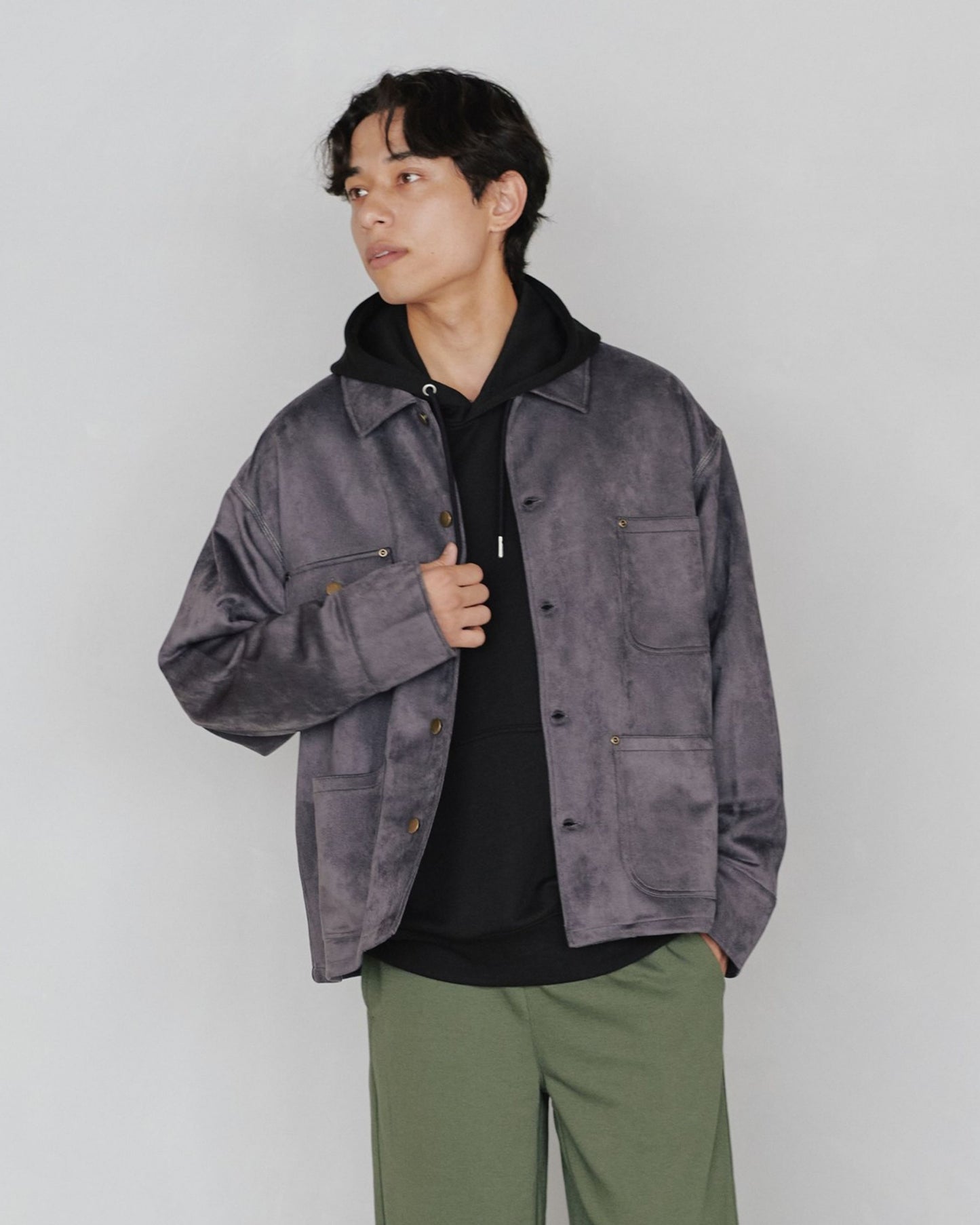 フェイクスウェードカバーオール