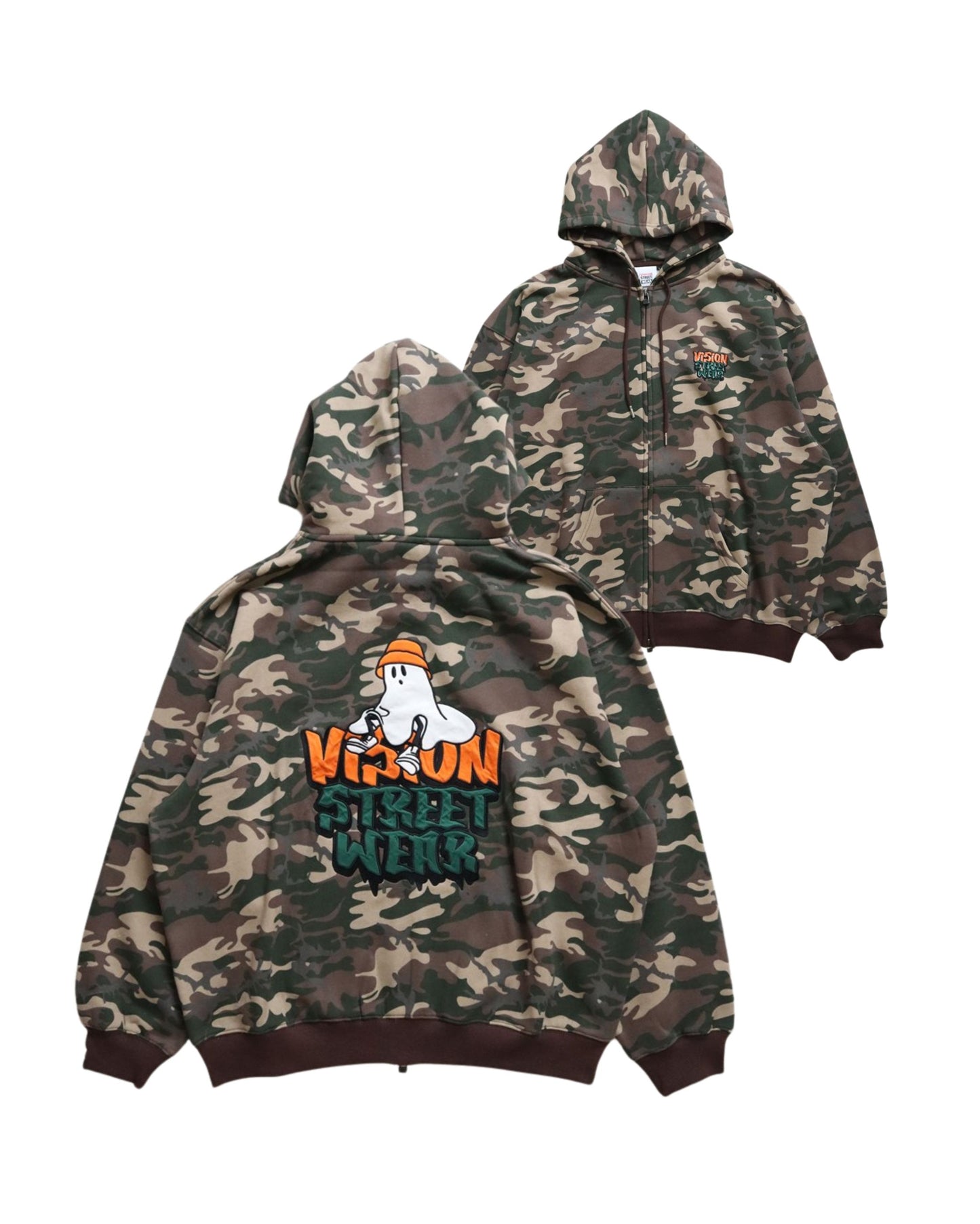 Ghost Satin Zip Hoodie