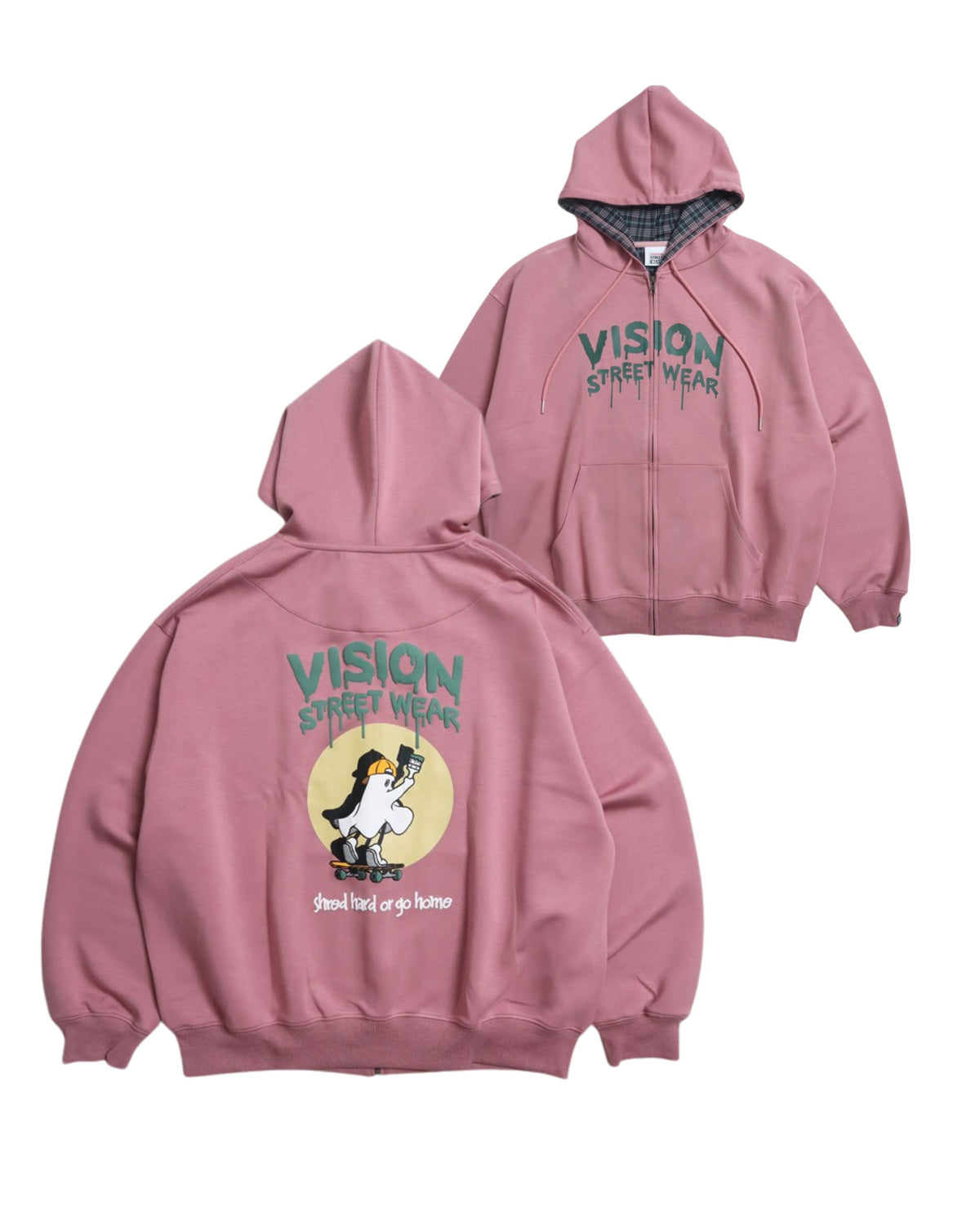 Ghost check hood ZIPPK / ゴーストチェックフードパーカー