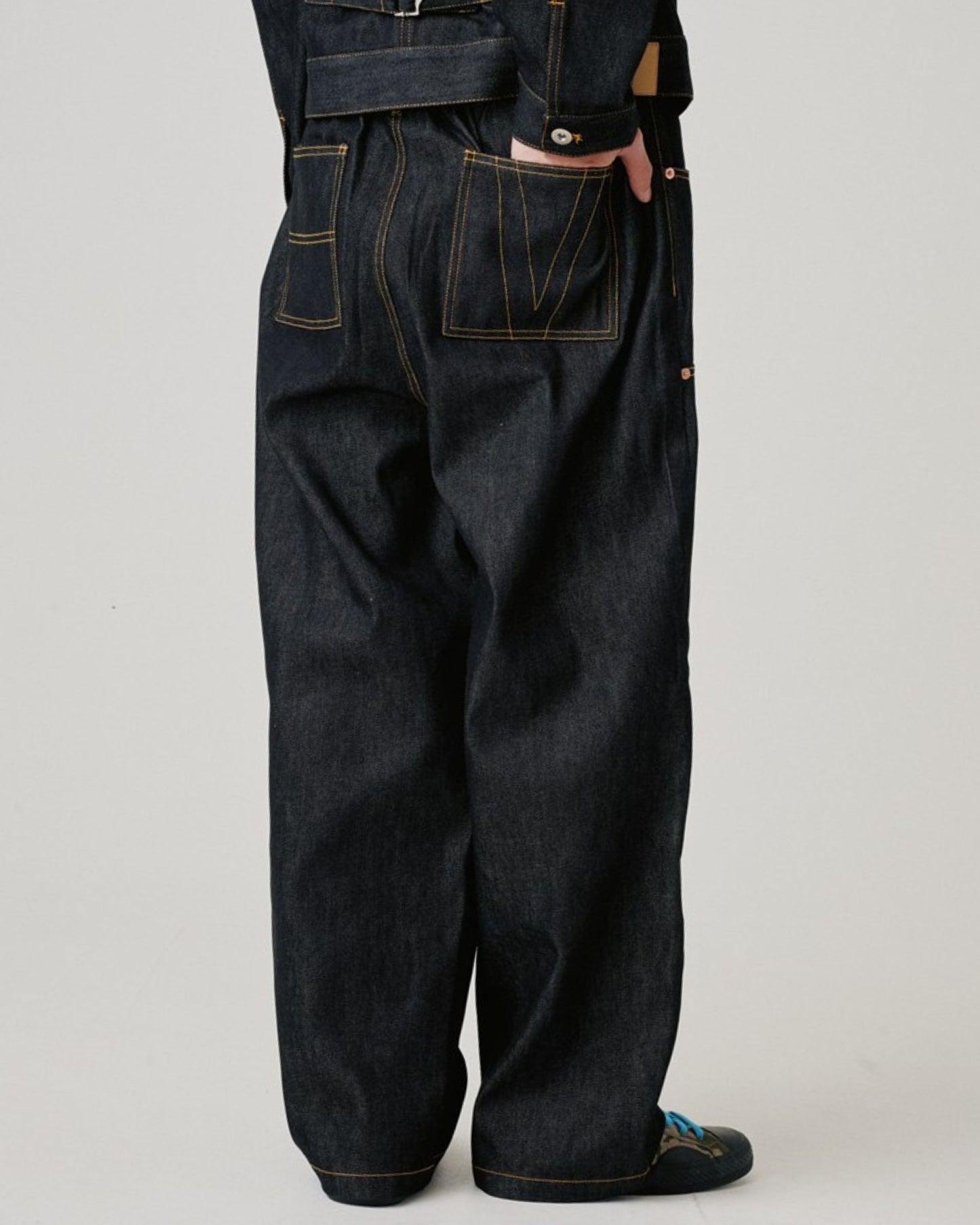 Rigid Double Knee Pants / Vステッチリジットデニムパンツ