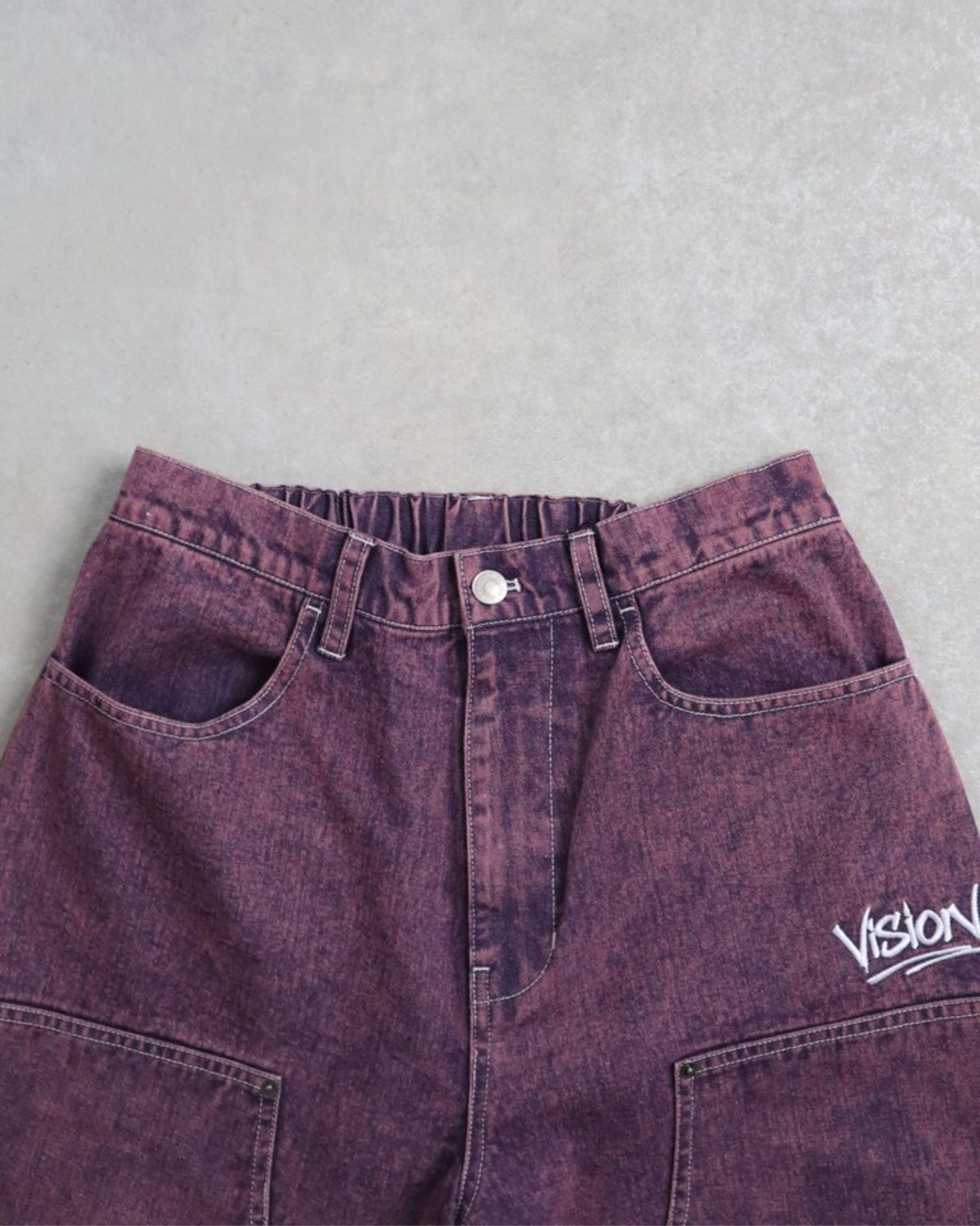 VISION STREET WEAR】ouble Knee Denim / ロゴ刺繍ダブルニー デニム