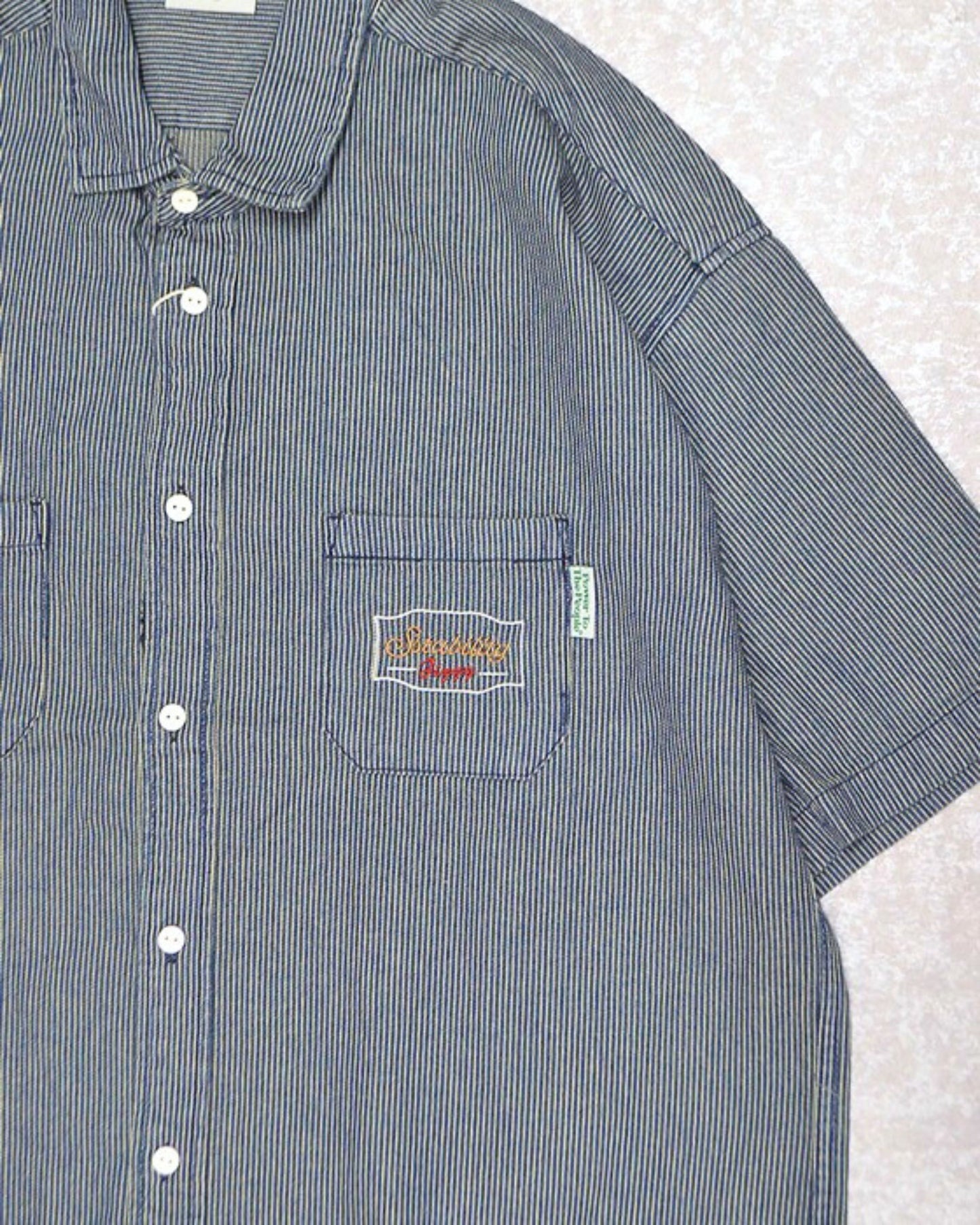 クリームソーダ刺繍デニムシャツ　