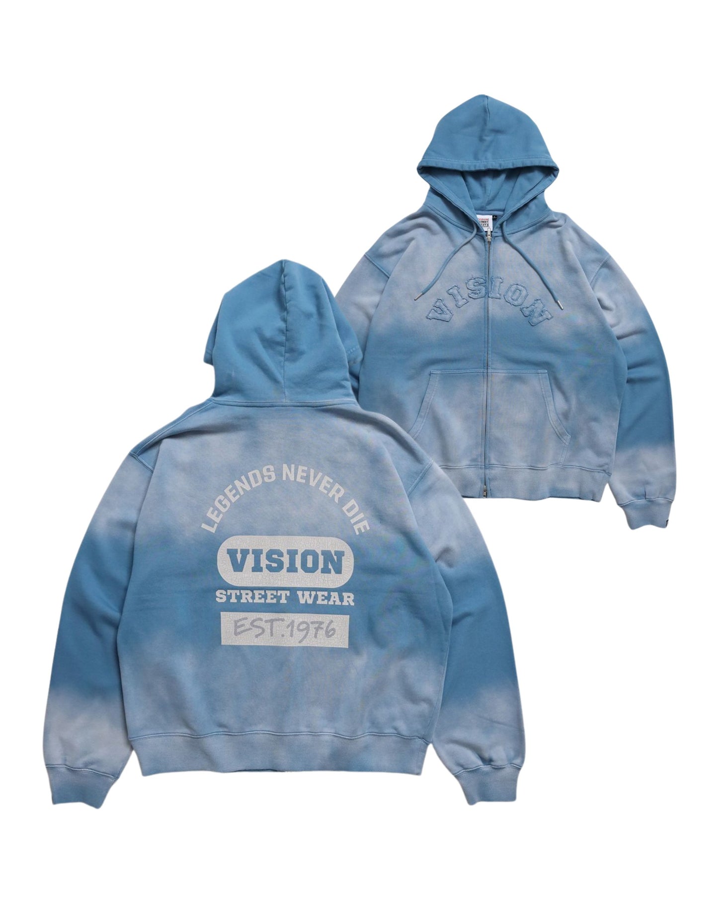 Bleach College ZIP / ブリーチ加工Wジップカレッジパーカー