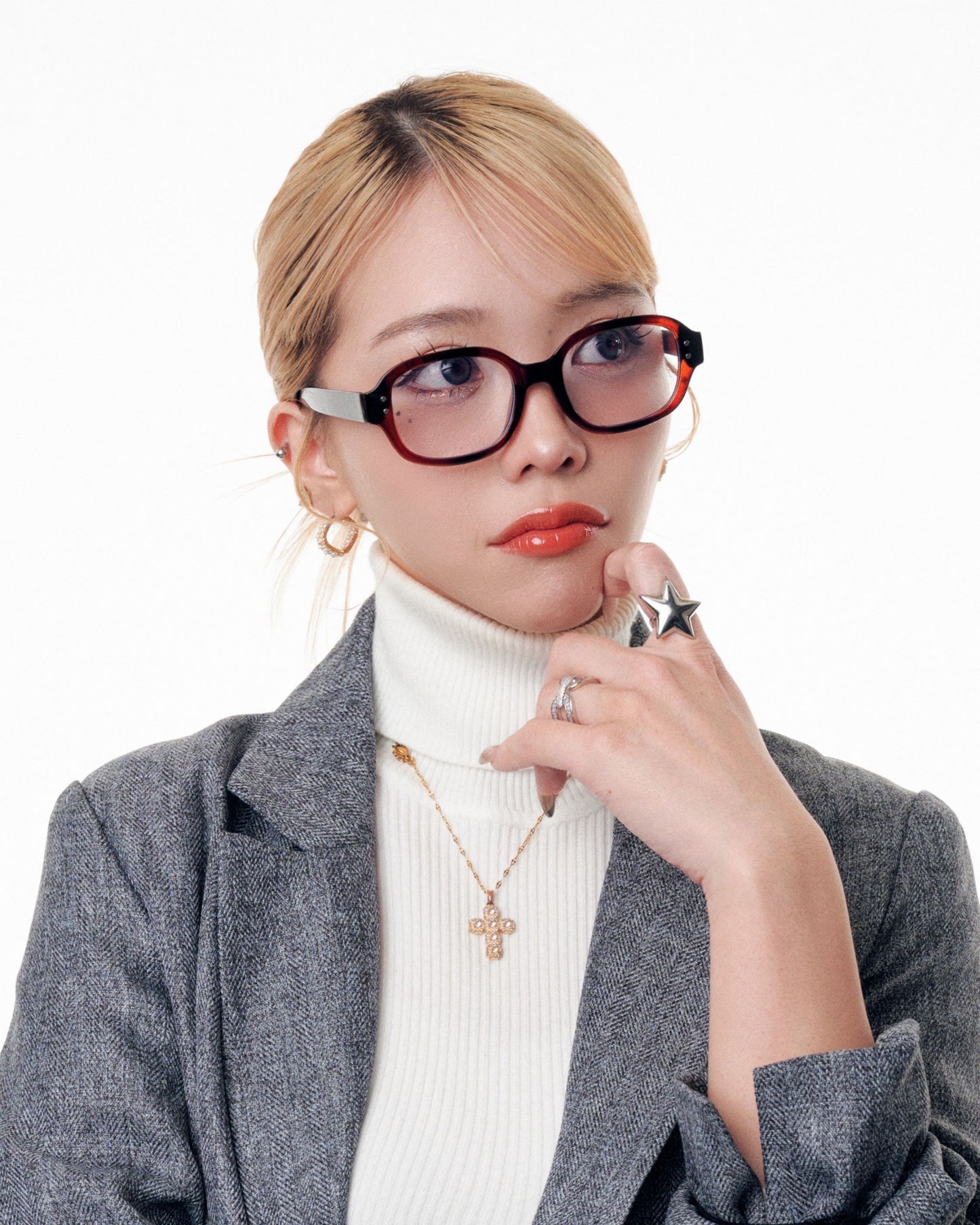 Round fashion glass / クリアメガネ