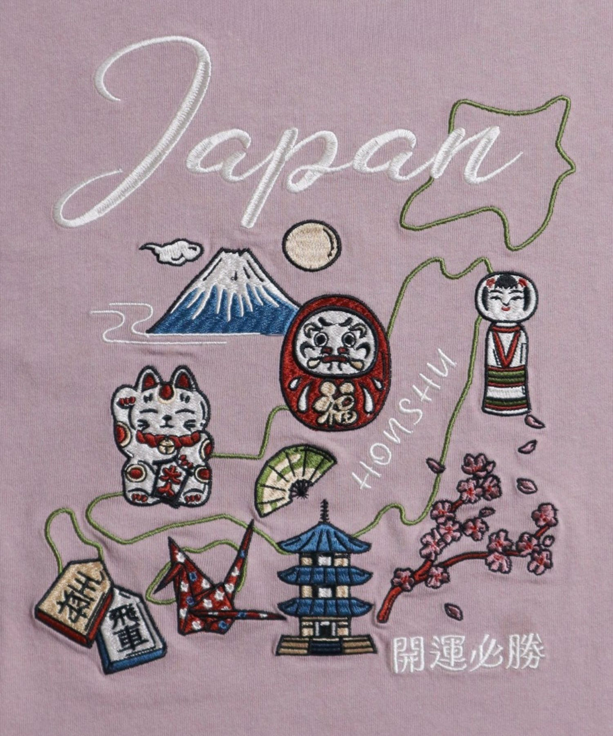 【Japan Series】JAPAN-MAP Tee / 名所マップ刺繍Tシャツ