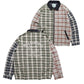 襟コーデュロイ　チェック柄ジャケット