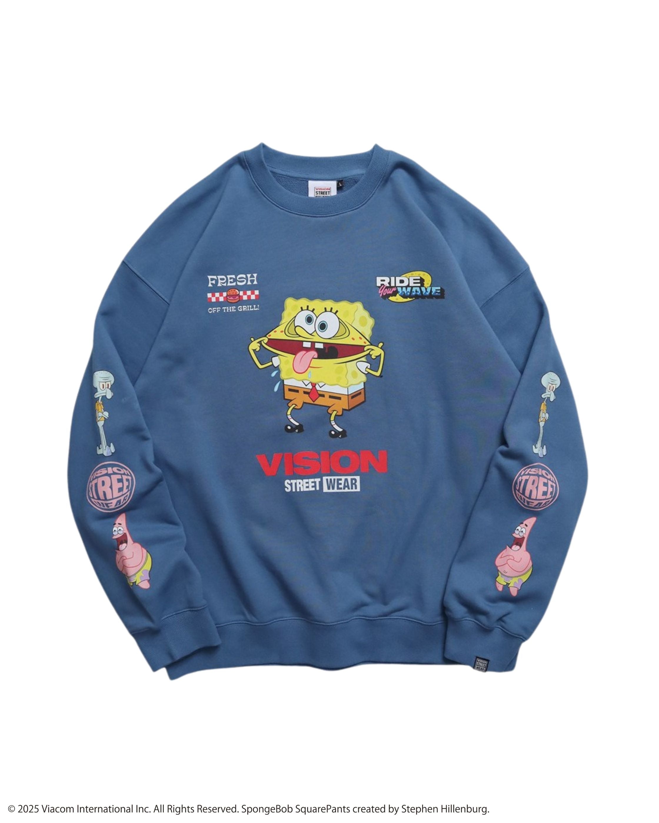 VISION STREET WEAR×スポンジ・ボブ】Racing Sweatshirt / 袖プリント