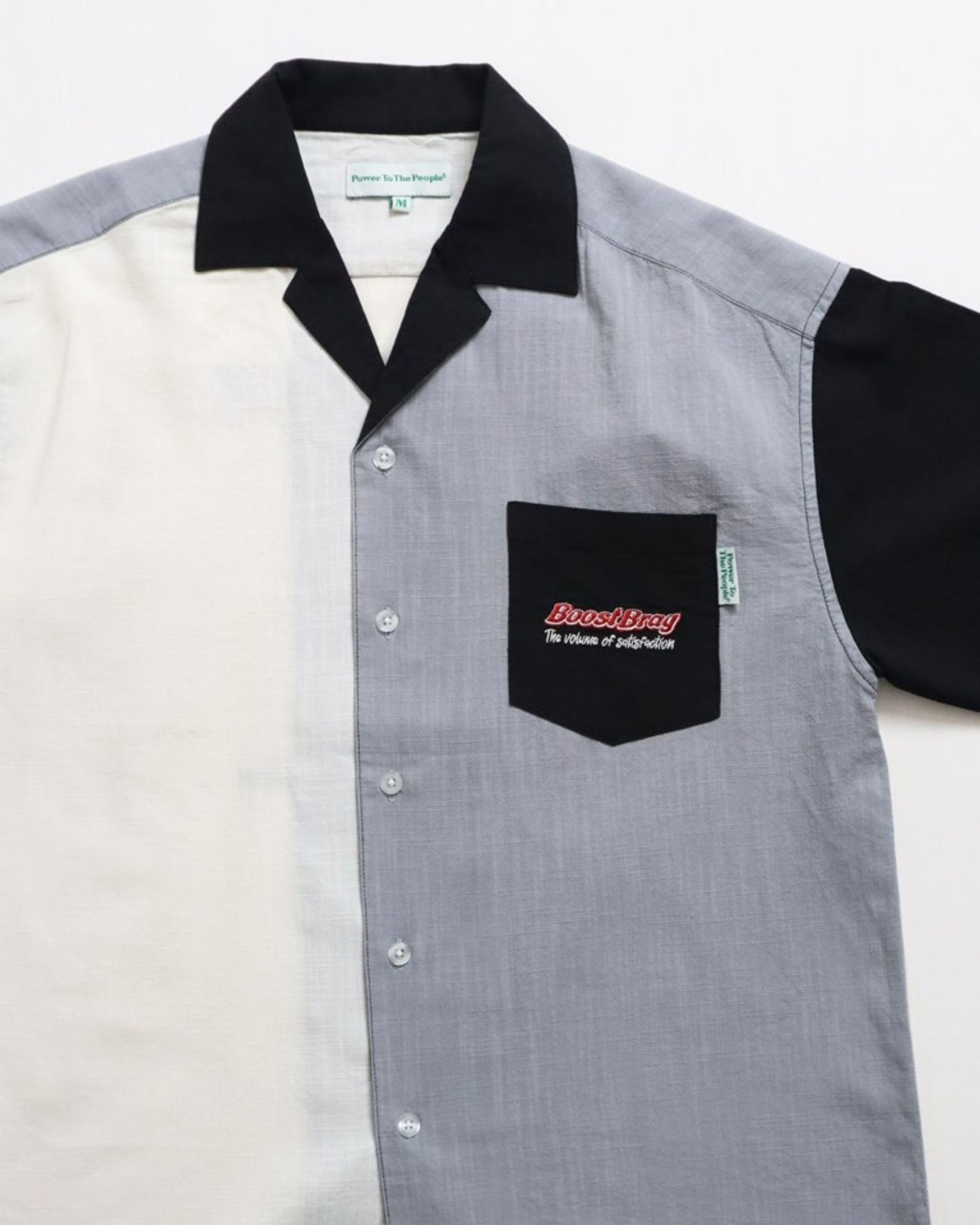 リネンライクシャツ　バーガー柄