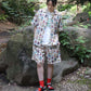 【梨地】総柄シャツ