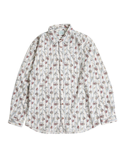 ストライプ総柄シャツ