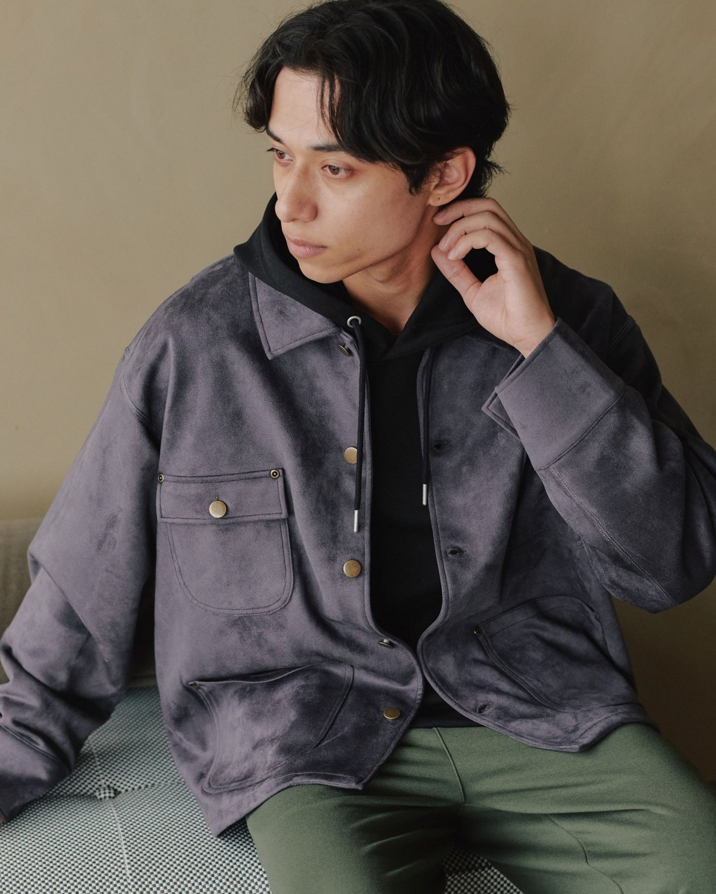 フェイクスウェードカバーオール