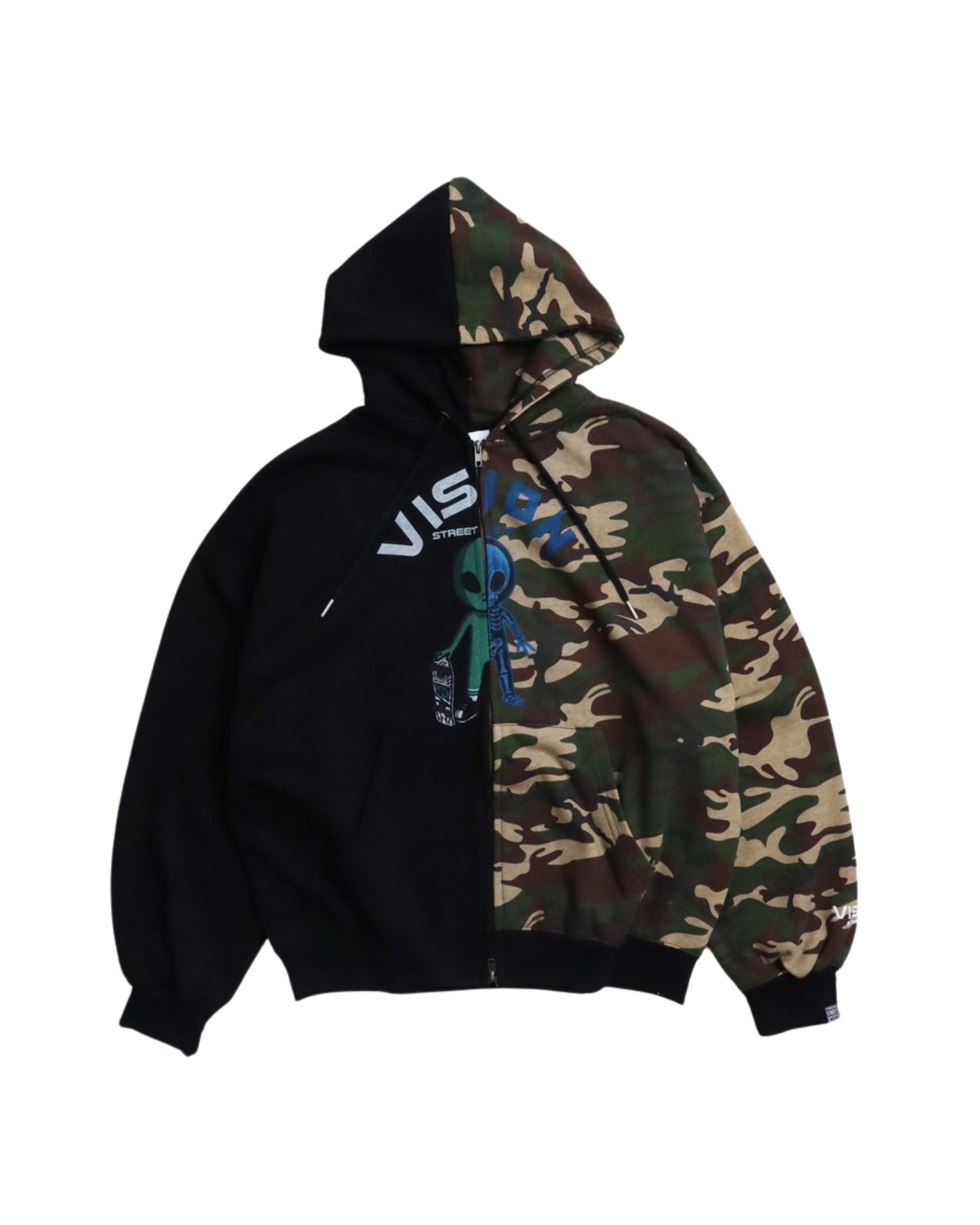 Half Alien ZIP Hoodie / エイリアン切替Wジップパーカー