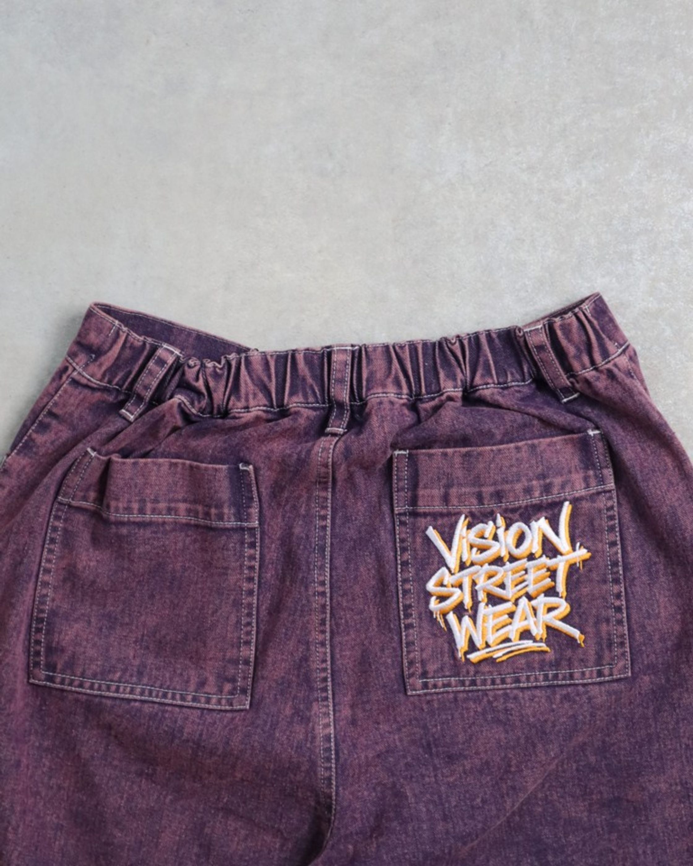 VISION STREET WEAR】Double Knee Denim / ロゴ刺繍ダブルニー デニム