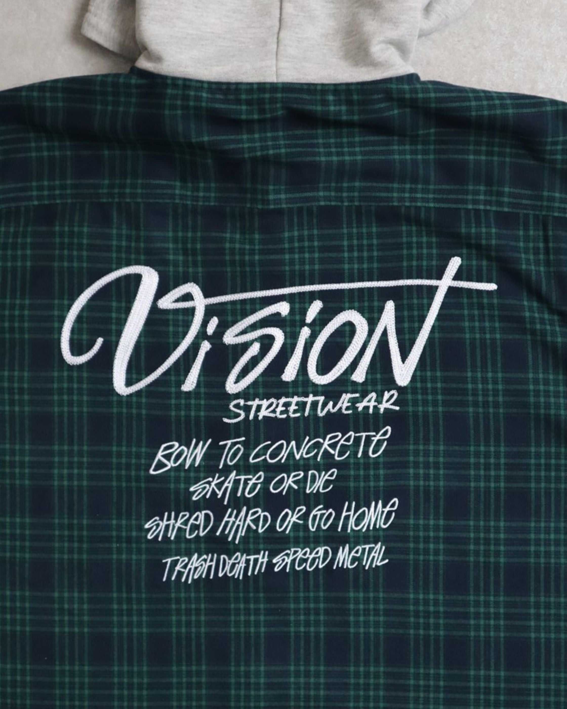 VISION STREET WEAR】Hoodie Check Shirt / 90s ストリートフード