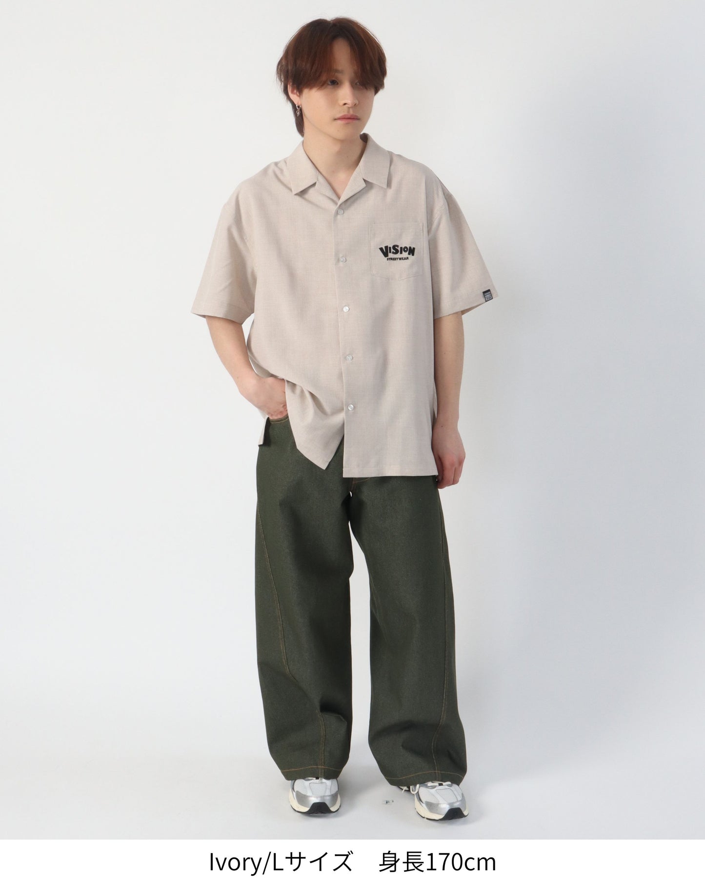Curve Logo Shirt / 異素材カーブロゴシャツ