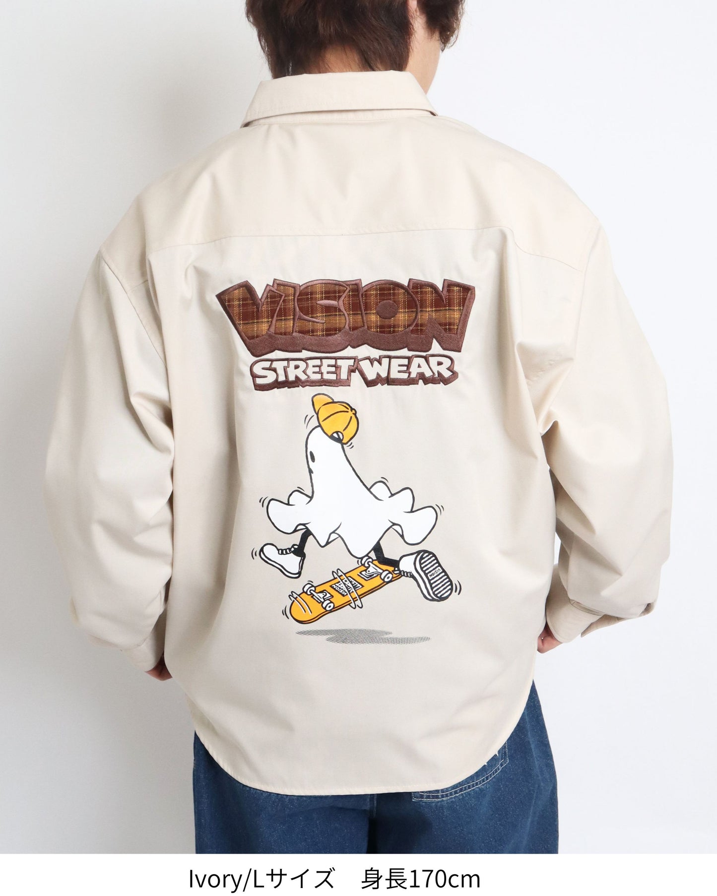 Ghost shirt / 異素材ロゴゴーストシャツ