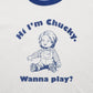 【CHUCKY】チャッキー　クラックプリント　リンガーT