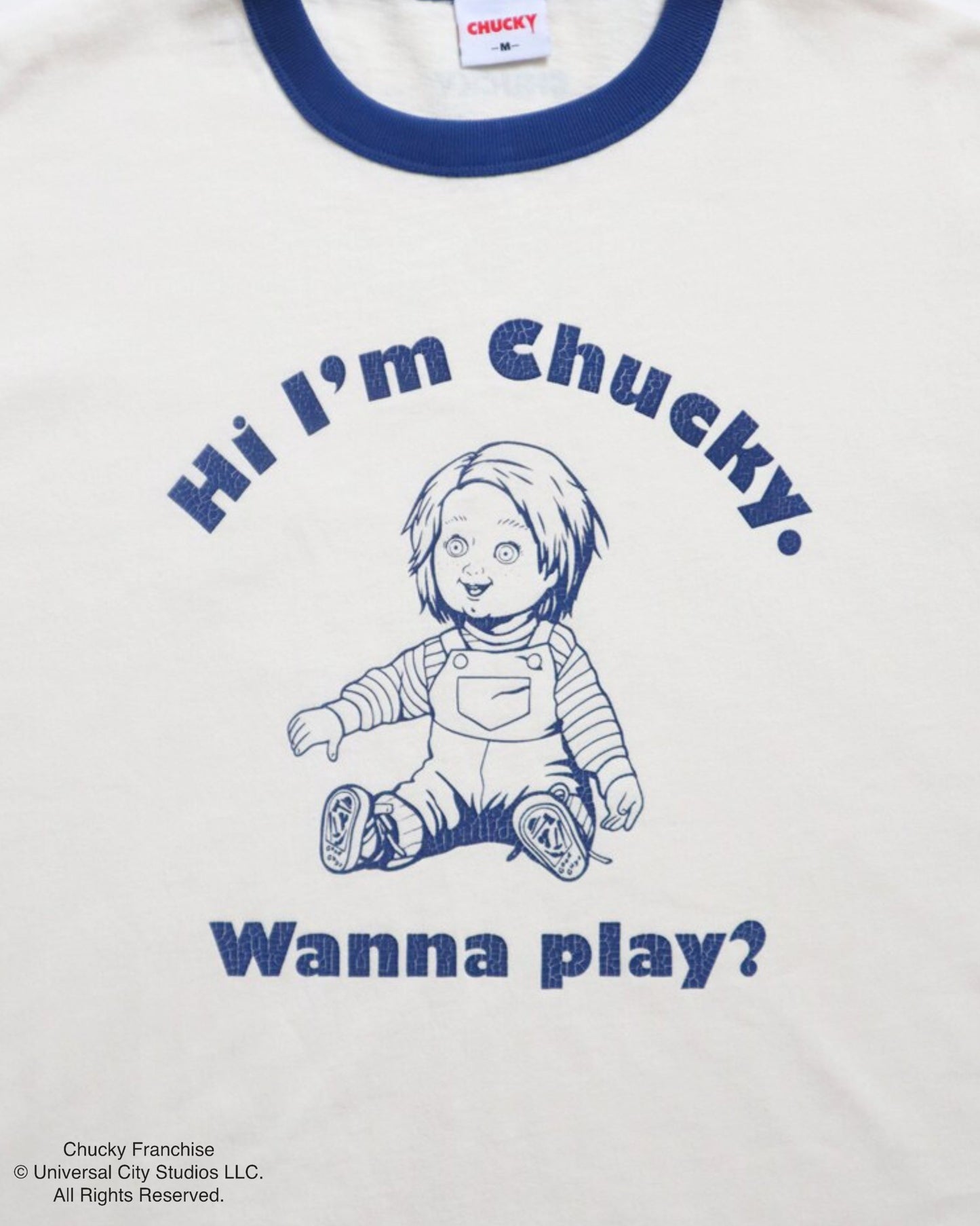 【CHUCKY】チャッキー　クラックプリント　リンガーT