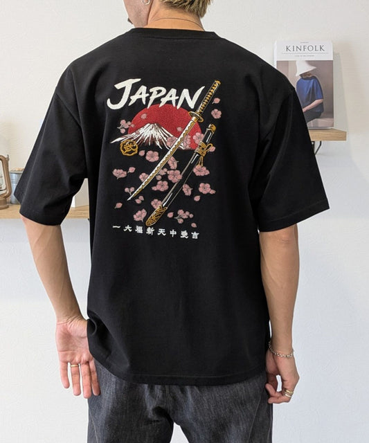【Japan Series】KATANA Tee /  刀刺繍Tシャツ