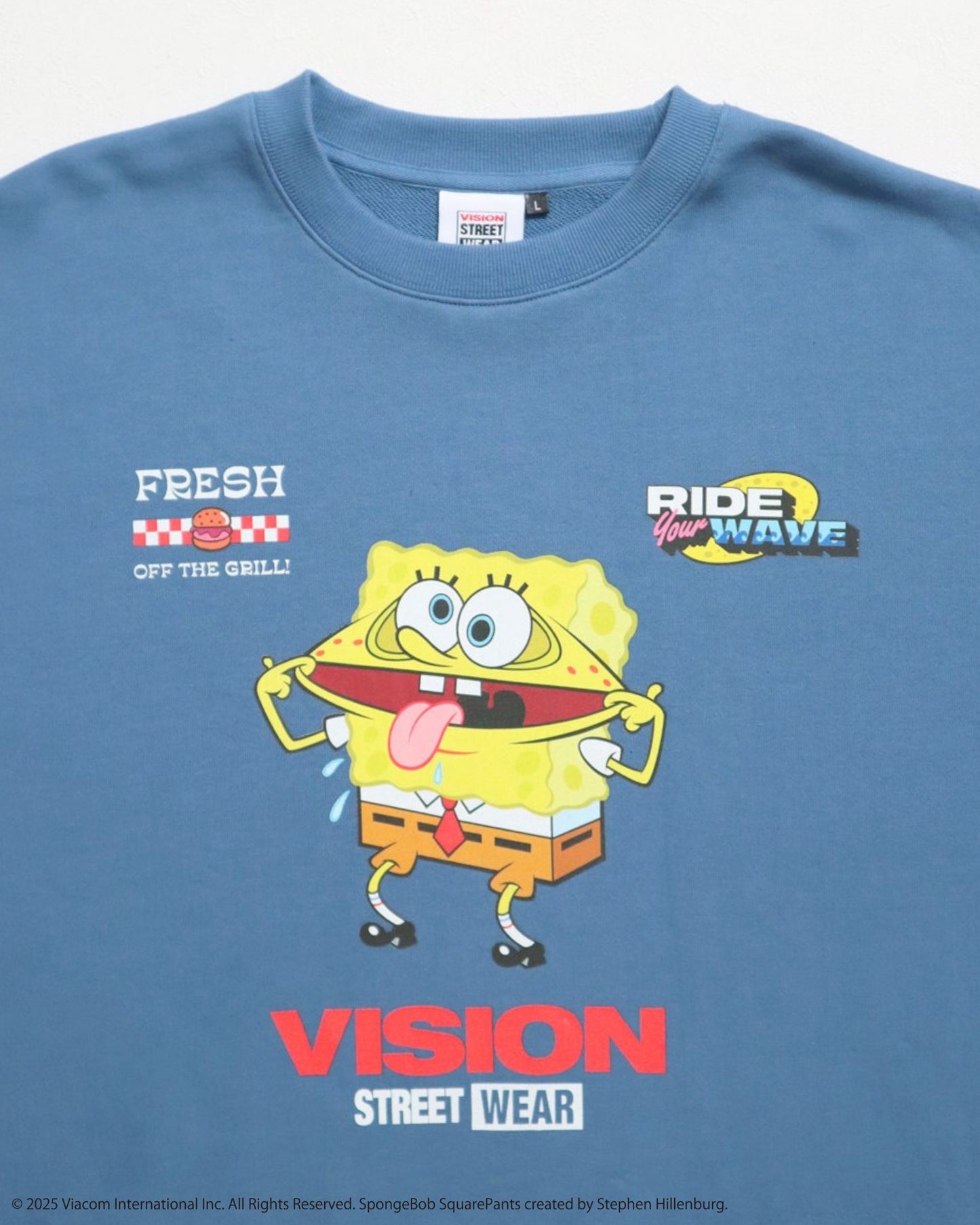 【スポンジ・ボブコラボ】Racing Sweatshirt / 袖プリントコラボスウェット