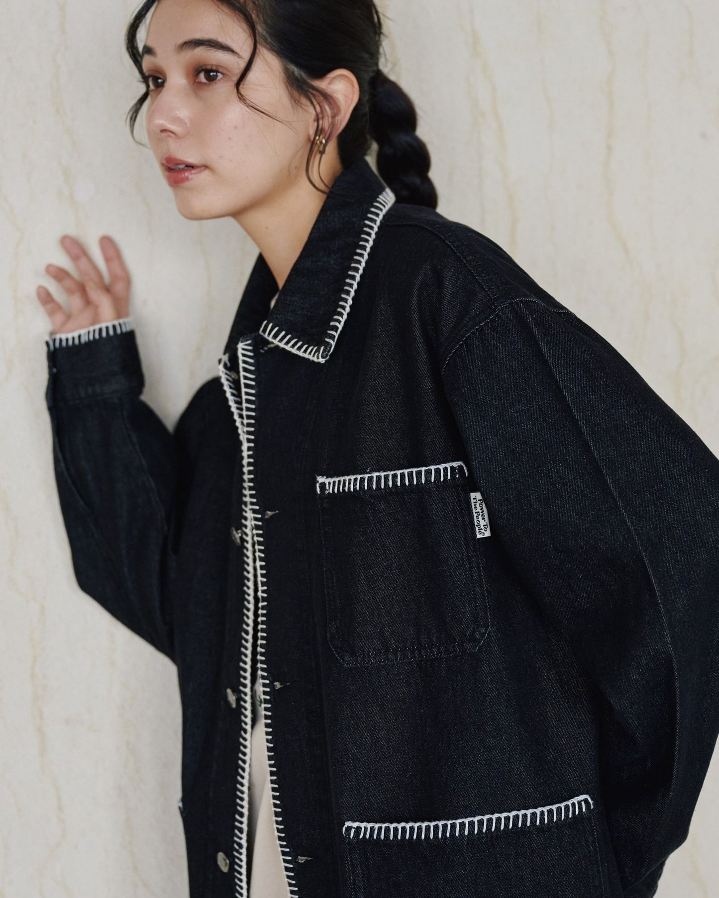 ブランケットステッチ　デニムジャケット