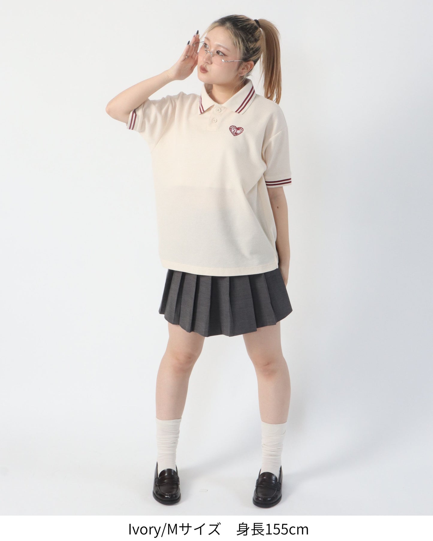 HT waffle Polo Shirt / ハートワッフルポロシャツ