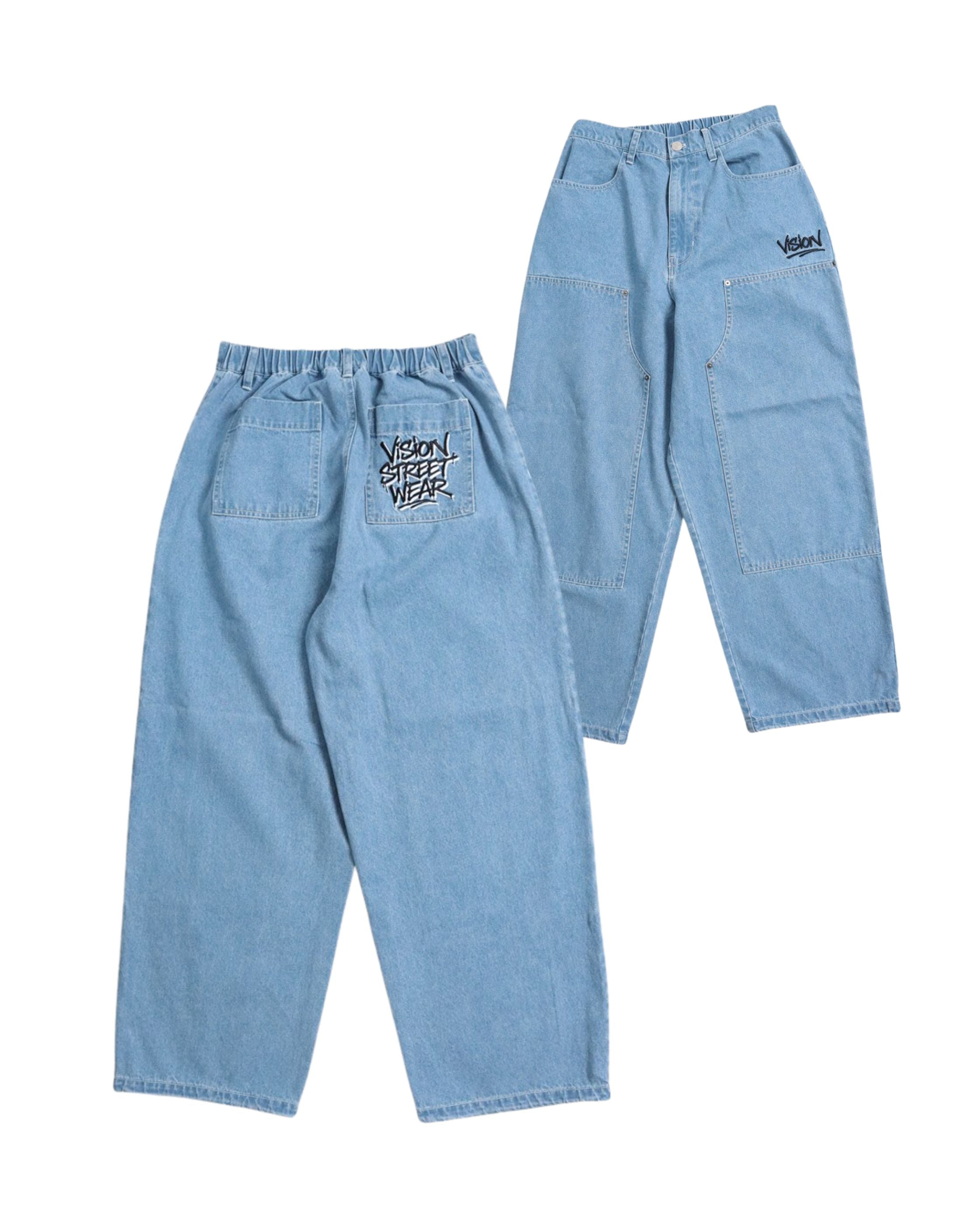 VISION STREET WEAR】ouble Knee Denim / ロゴ刺繍ダブルニー デニム