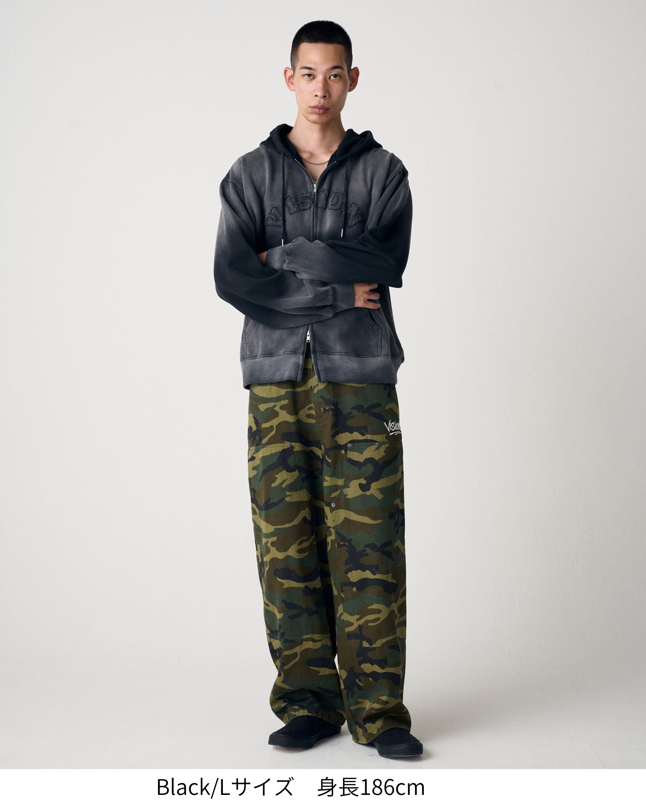 VISION STREET WEAR】Bleach College ZIP / ブリーチ加工Wジップ