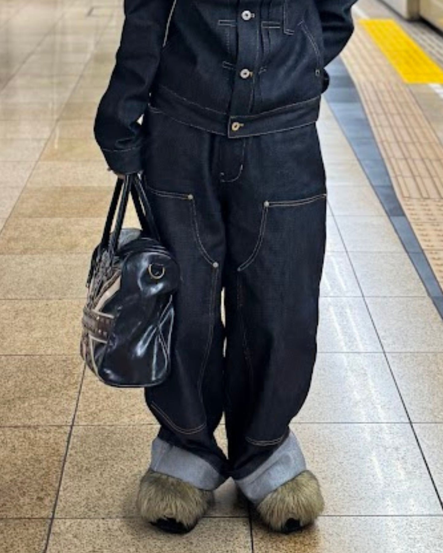 Rigid Double Knee Pants / Vステッチリジットデニムパンツ