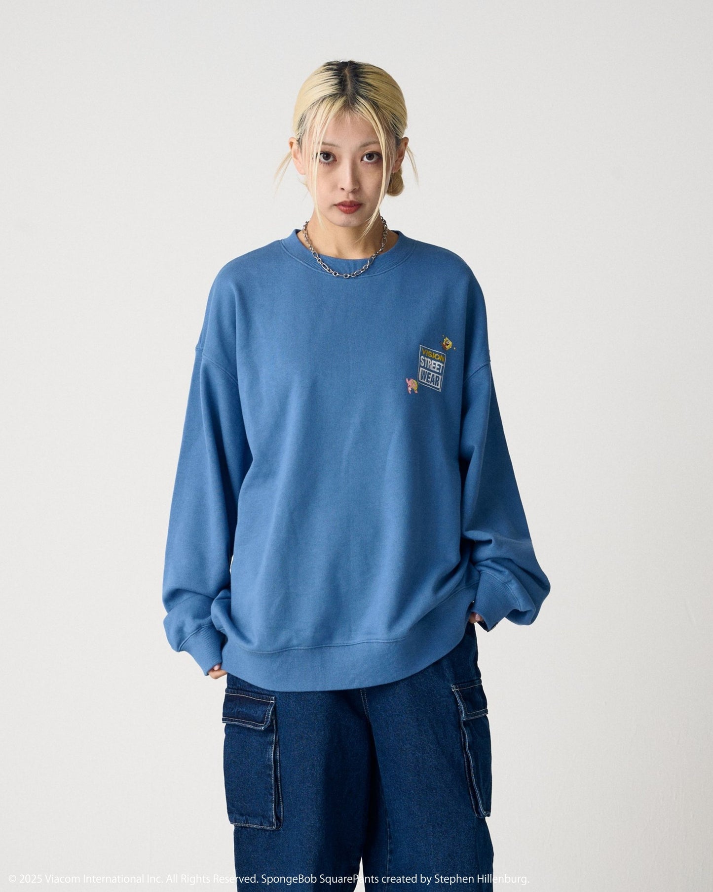 【スポンジ・ボブコラボ】SpongeBob & Patrick Sweatshirt / サガラ刺繍ストリートスウェット