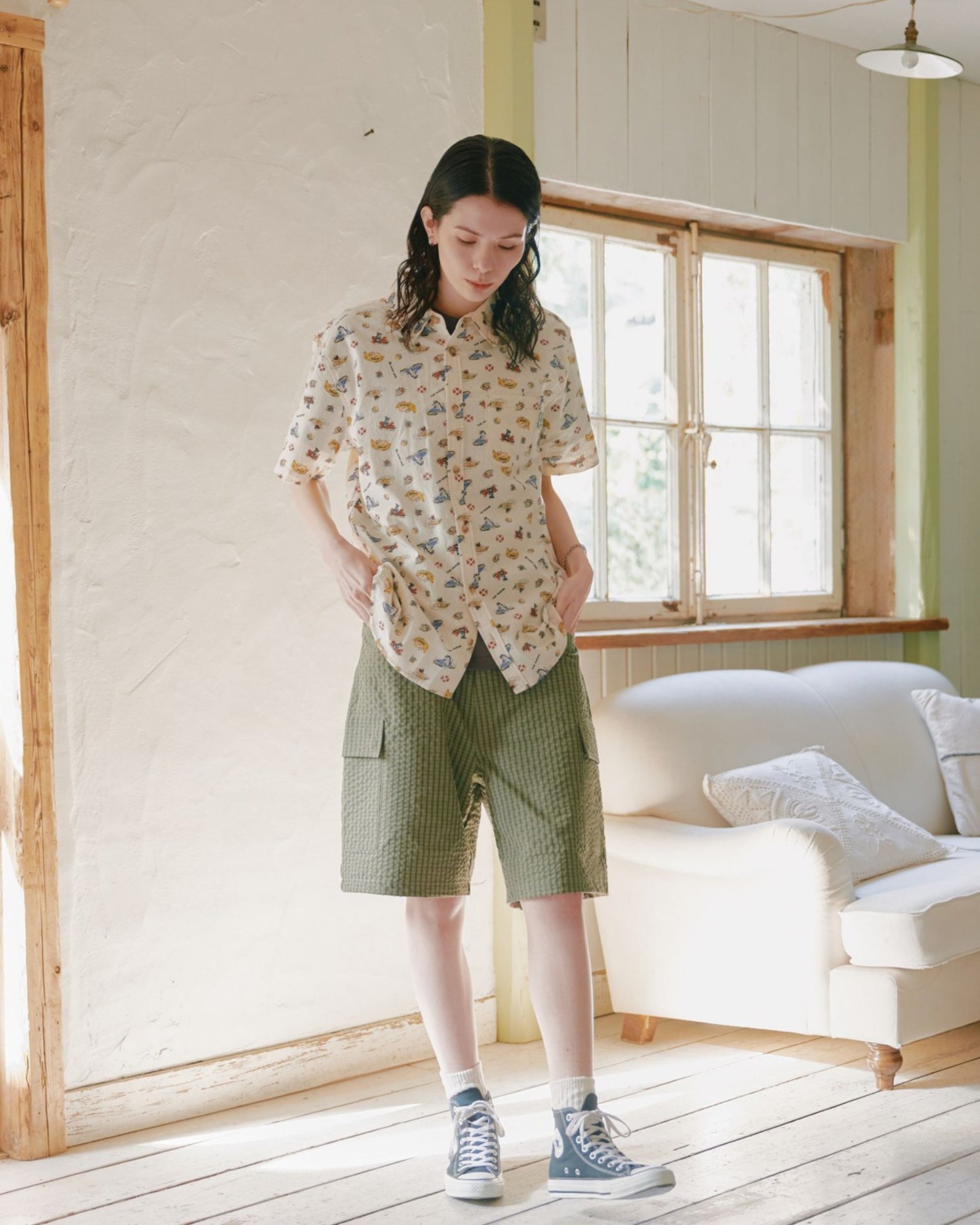 レトロ総柄シャツ