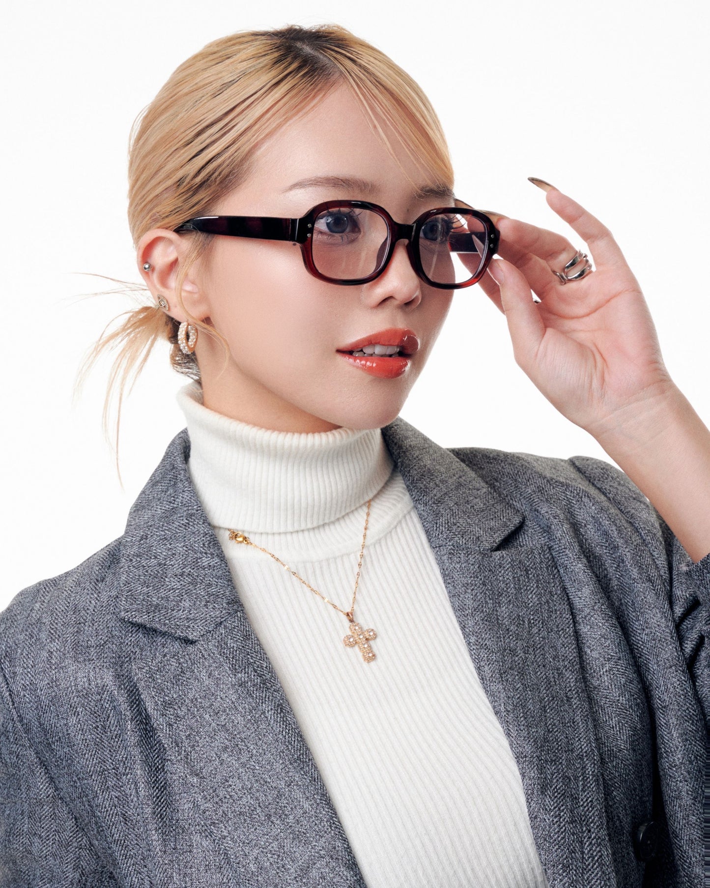 Round fashion glass / クリアメガネ