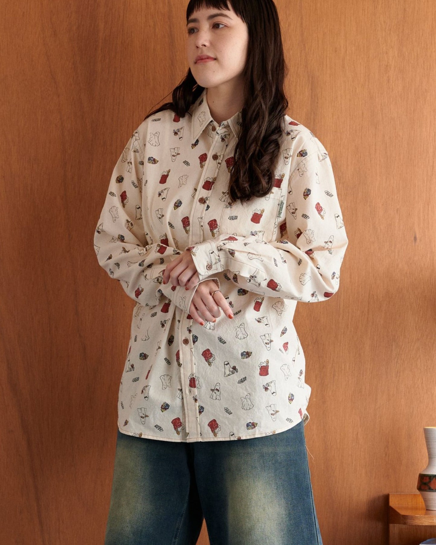 レトロ総柄シャツ