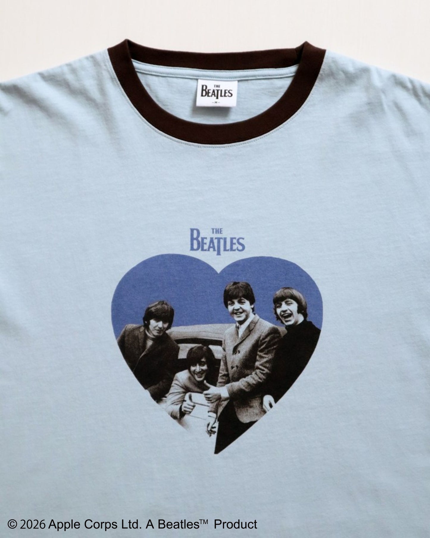 【ビートルズ】ハート柄リンガーT