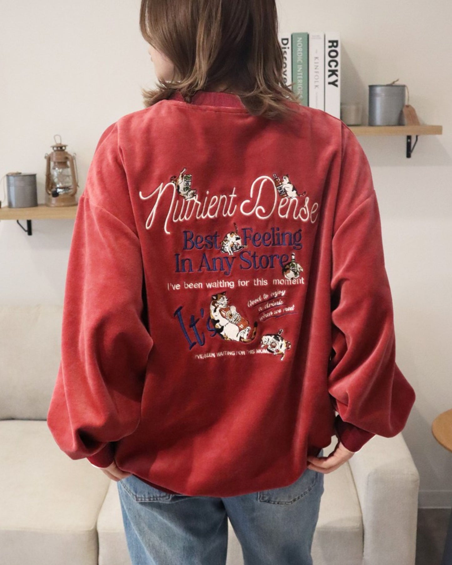 Cats & Drink Velor Sweatshirt