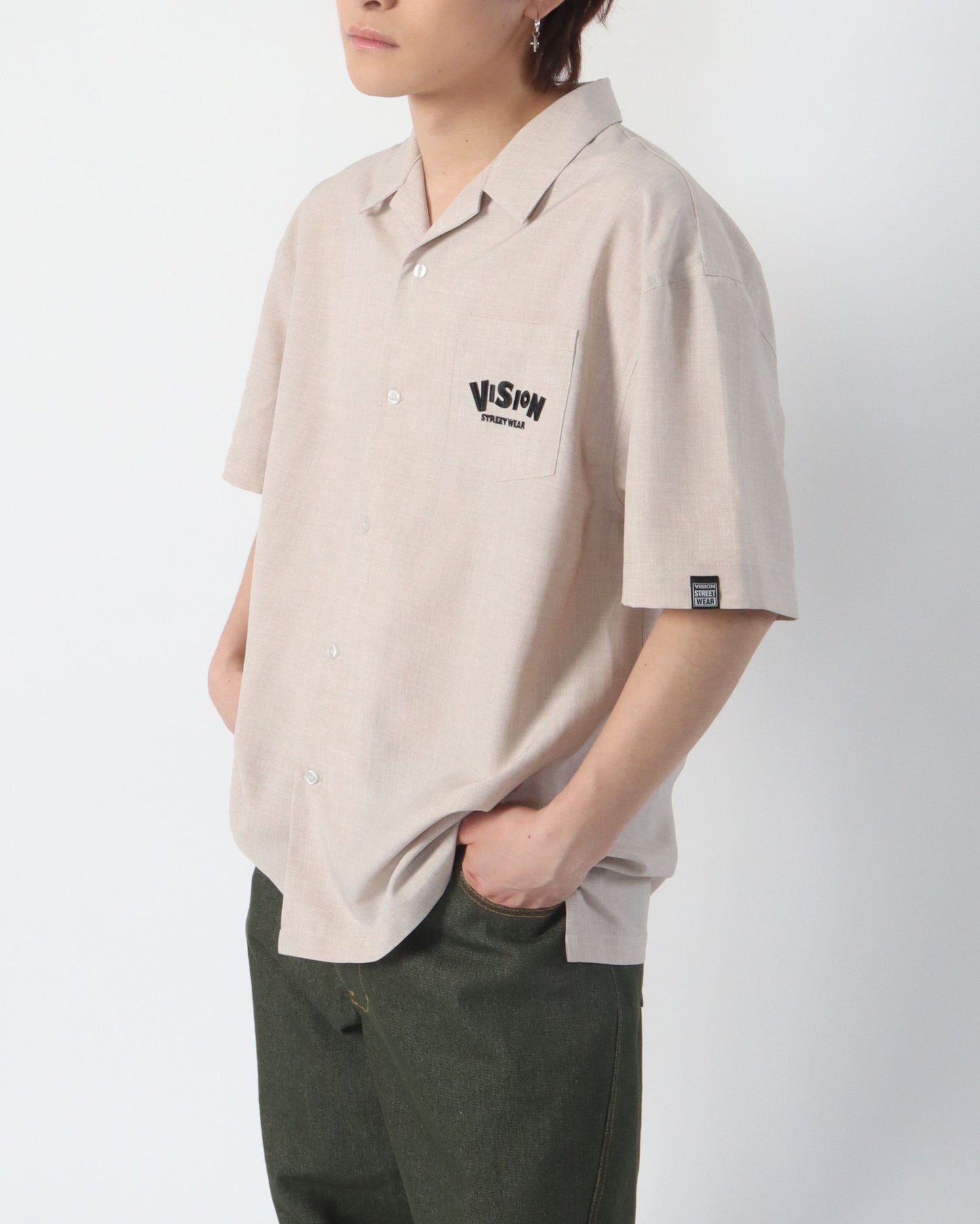 Curve Logo Shirt / 異素材カーブロゴシャツ