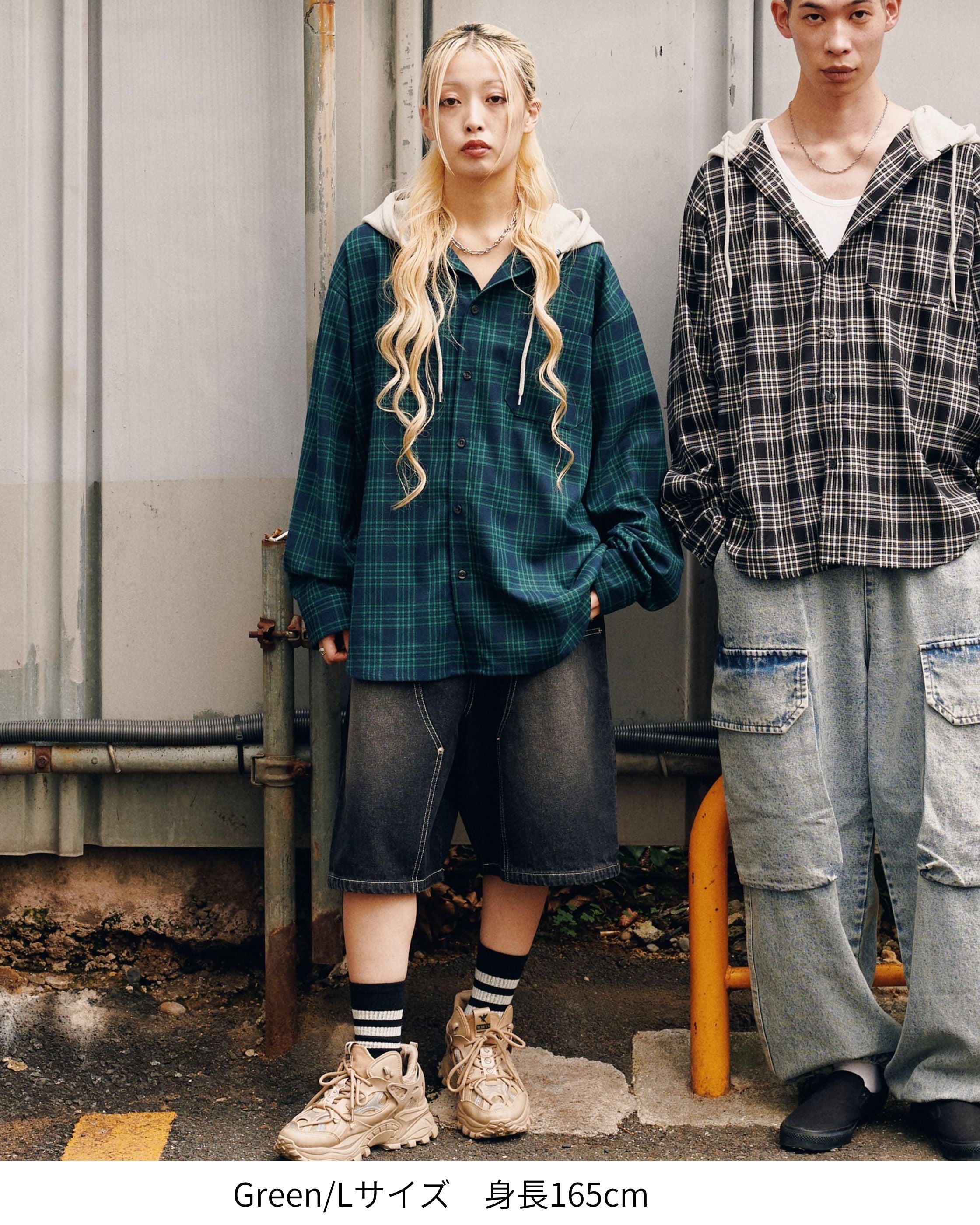 オンブレ チェック シャツ grunge archive hyde V系 y2k オンブレ