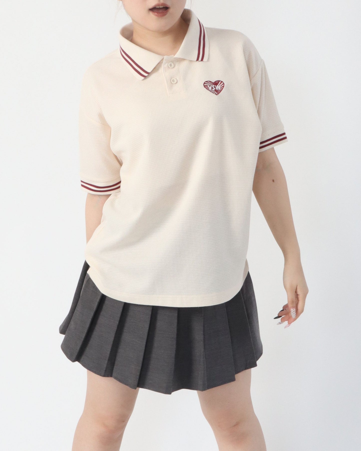 HT waffle Polo Shirt / ハートワッフルポロシャツ