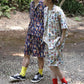 【梨地】総柄シャツ