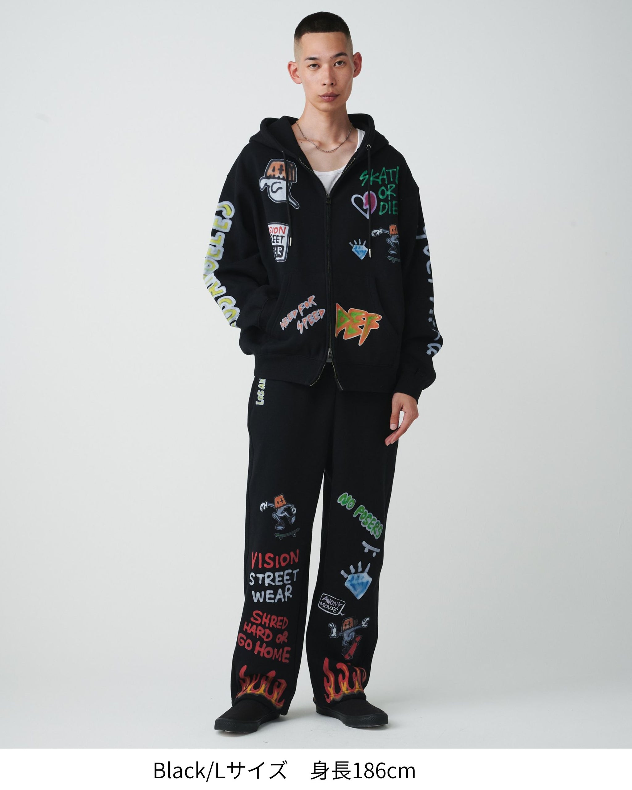 【guernika】All-Print  Zip Hoodie / スプレーアート総柄 Wジップパーカー