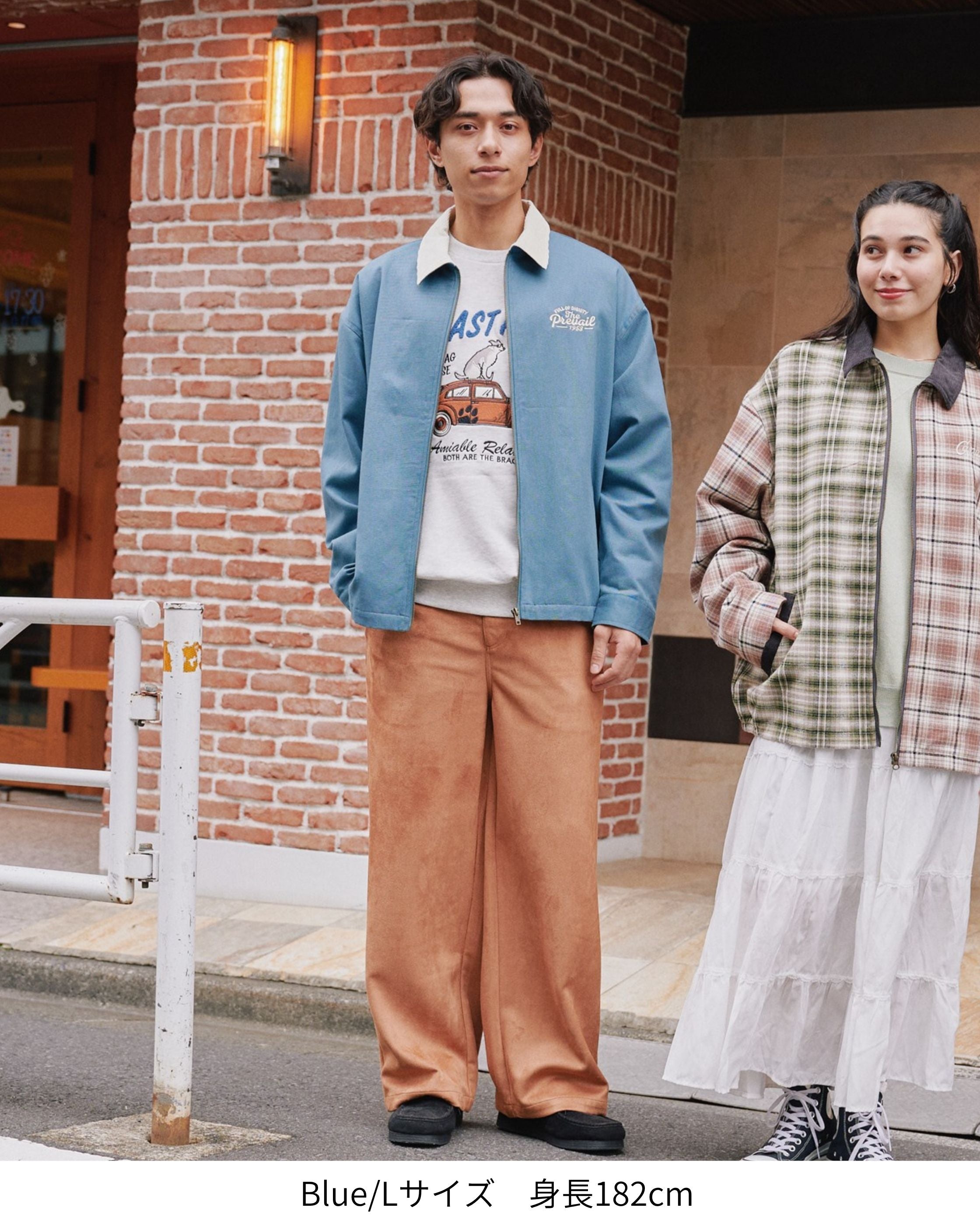 POWER TO THE PEOPLE】襟コーデュロイ クラシックカー刺繍ジャケット