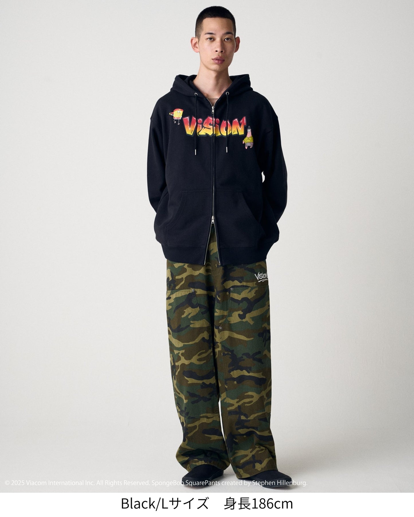 【スポンジ・ボブコラボ】 Logo ZIP PK / ストリートグラフィックZIPパーカー