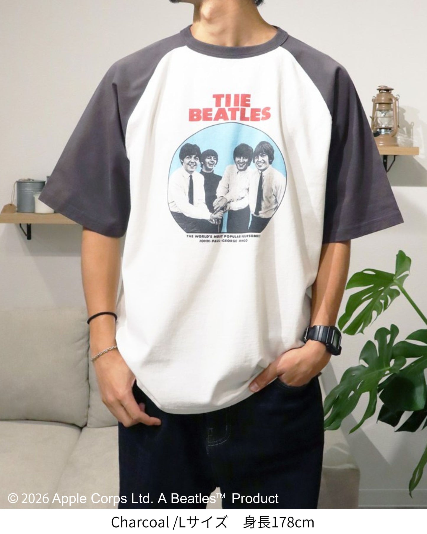 【ビートルズ】レコード柄ラグランT