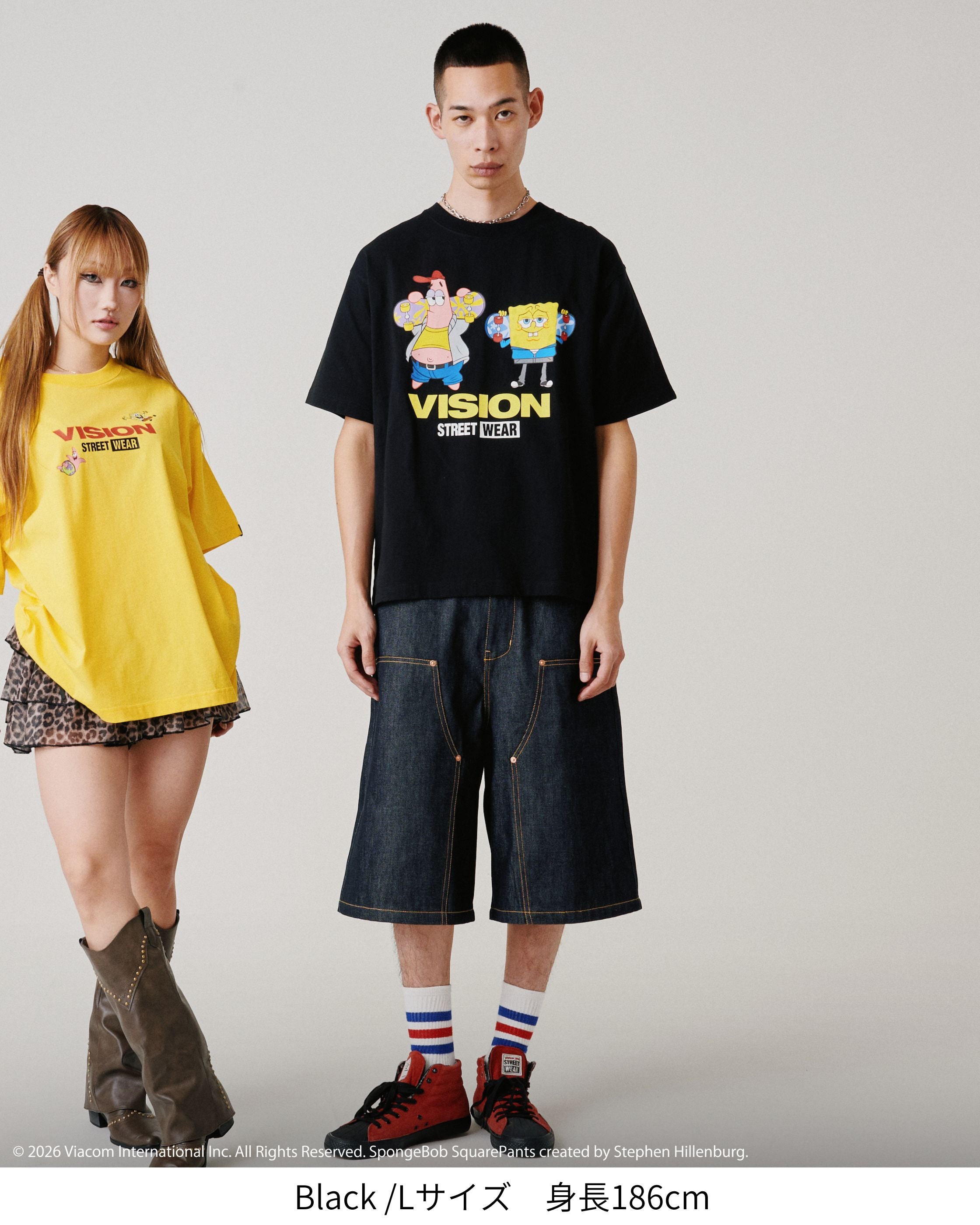 スポンジ・ボブコラボ】SkaterTee / スケーターグラフィックTシャツ